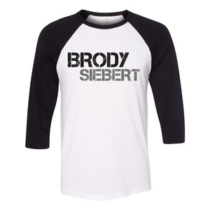 Brody Siebert: Black & White 3/4 Sleeve Baseball T-shirt
