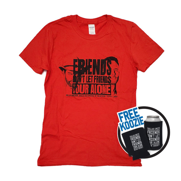 Red Tour T-Shirt with Free Koozie