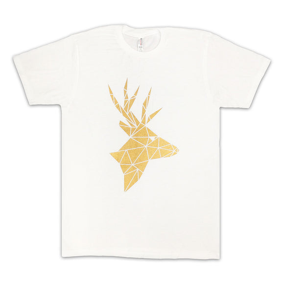 Common Deer White Tee with Gold logo